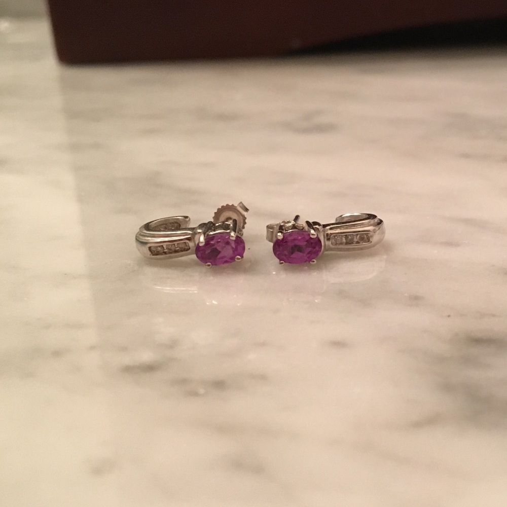 Amethyst and Diamond earrings